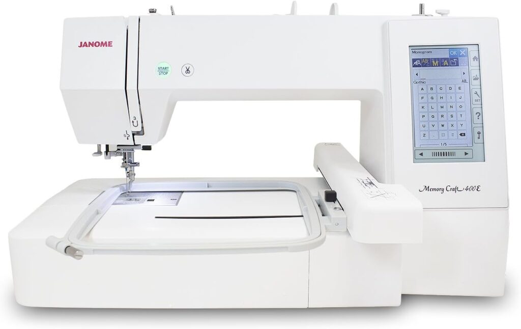 Janome 400 E: A high-quality embroidery machine with advanced features and functionality.